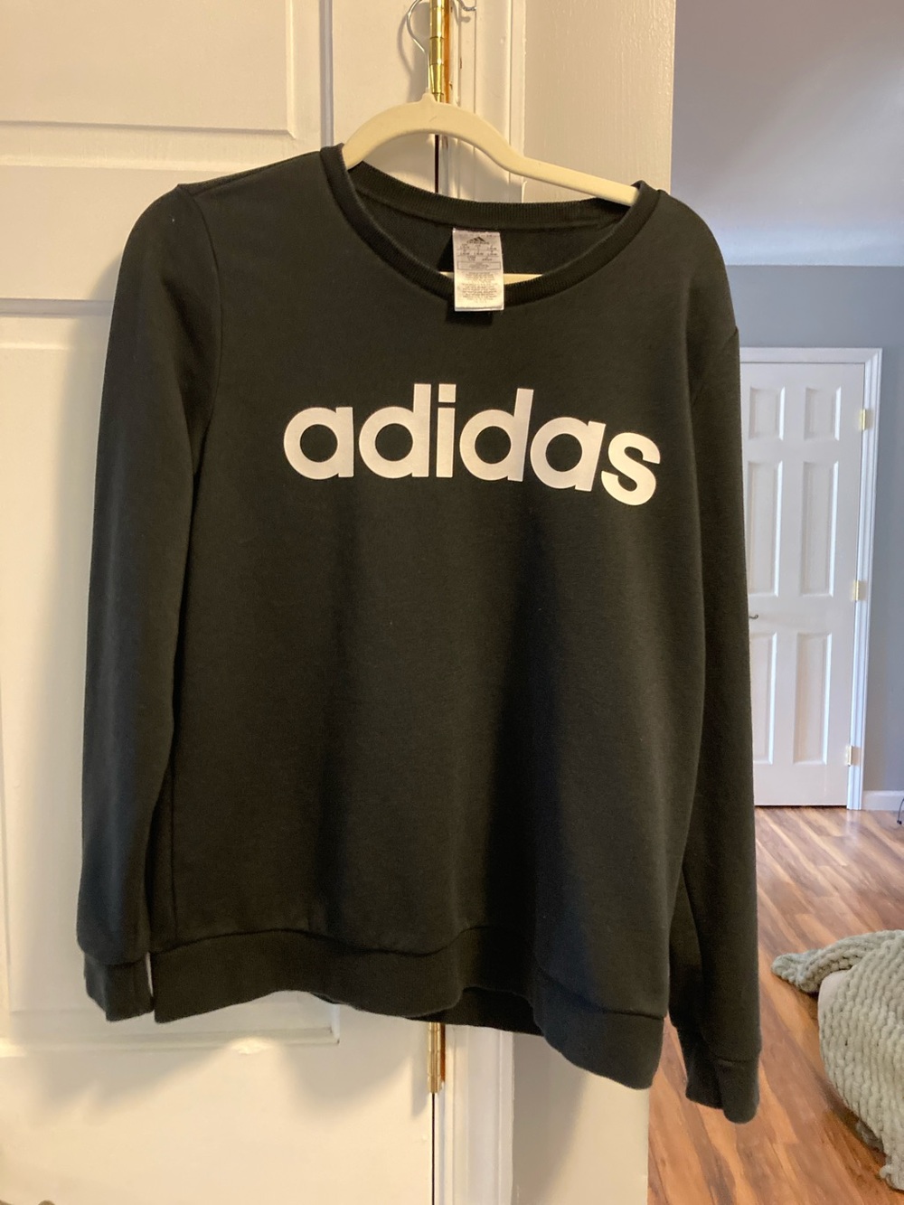 adidas Black Crewneck Sweatshirt with White Logo